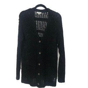 Mudd Women’s Lace Knit Cardigan Button Front Black Size  X-Large